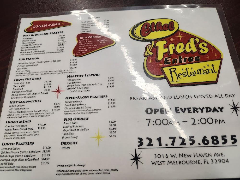Ethel & Fred's Menu image 1